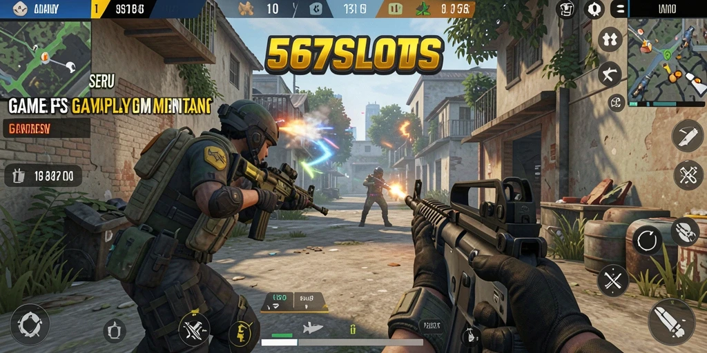 Tampilan gameplay FPS di 567SLOTS yang menegangkan dan seru.