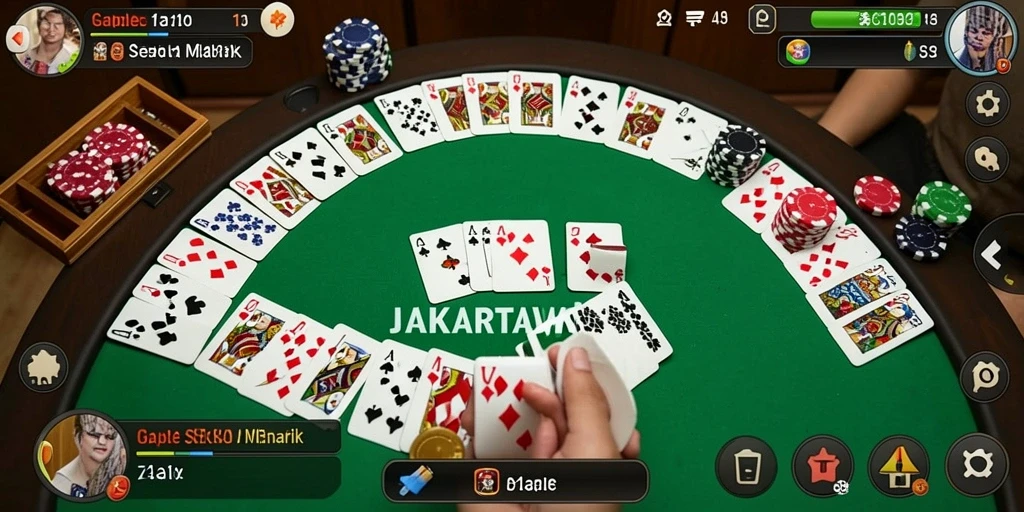 Tampilan game Gaple JAKARTAWIN dengan grafik menarik dan gameplay seru.