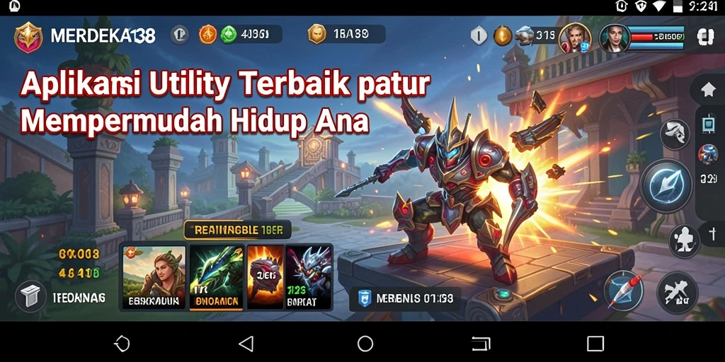 Tampilan utama aplikasi MERDEKA138 dengan fitur-fitur Utility yang praktis.