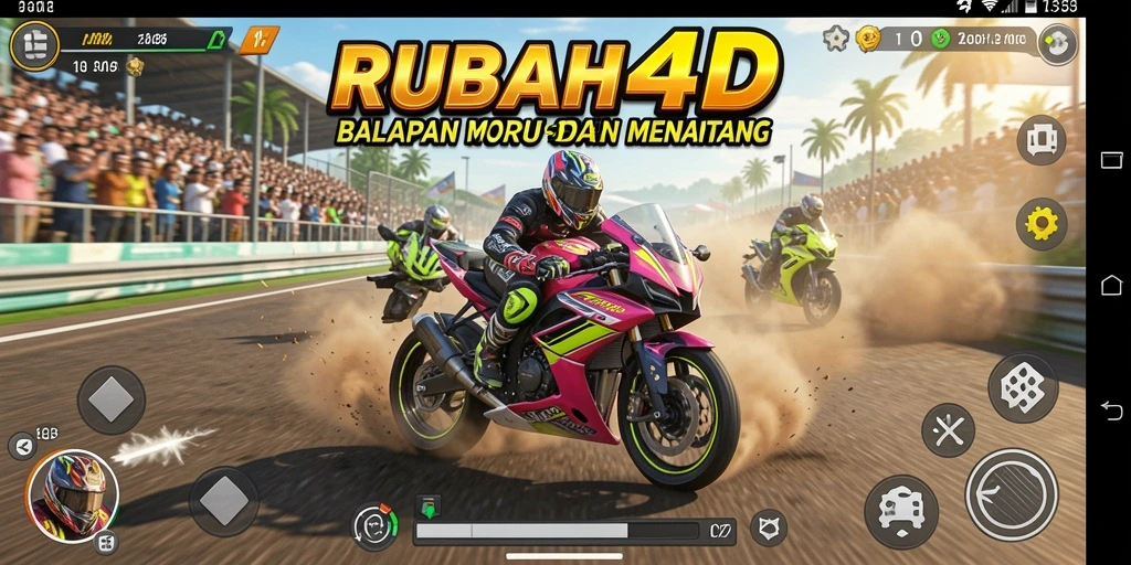 Gameplay balapan motor yang mendebarkan dan penuh aksi.