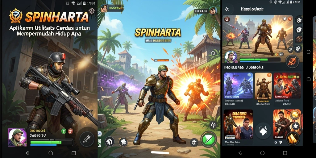 Tampilan antarmuka aplikasi SPINHARTA yang menarik dan intuitif.