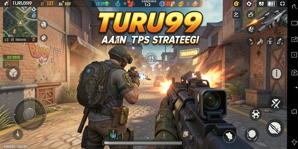 Tampilan aksi mendebarkan dalam gameplay TURU99.