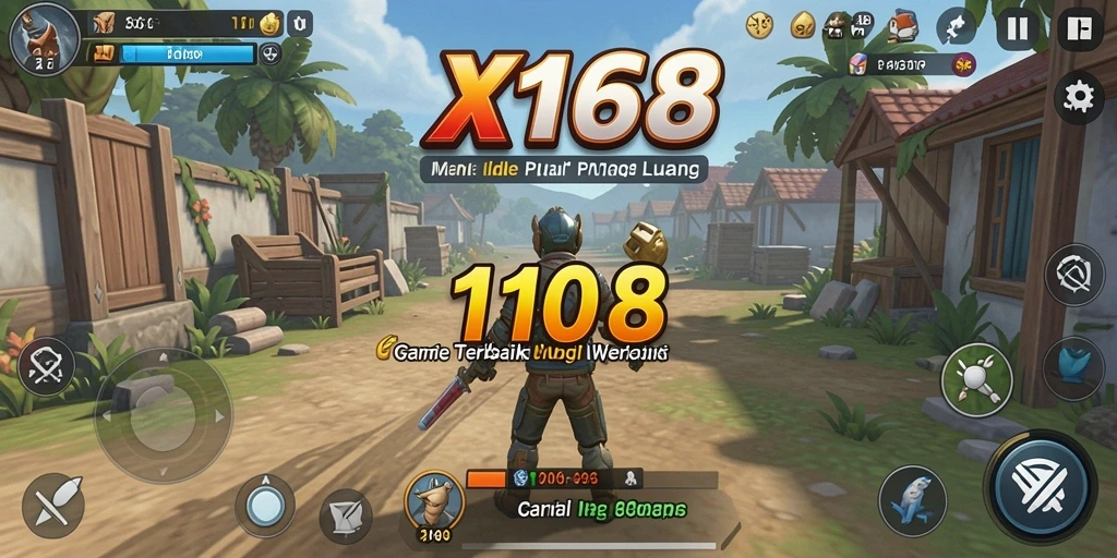 Tampilan gameplay X168 yang memukau dengan elemen idle.